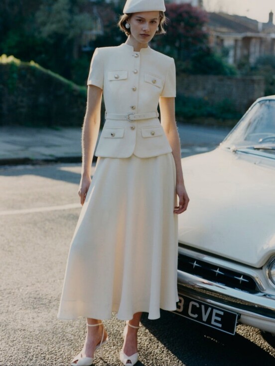 Self-Portrait Dresses & Skirts - Self Portrait Yellow Crepe Tailored Midi Dress